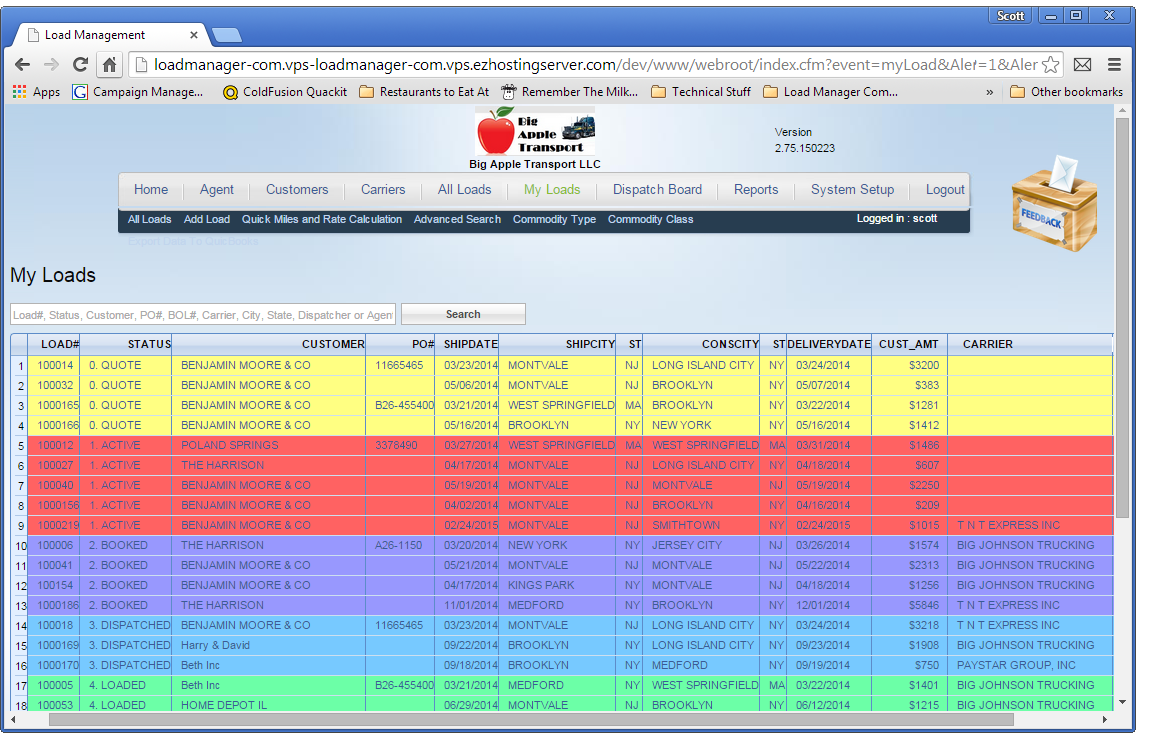 Color Code Dispatch Board