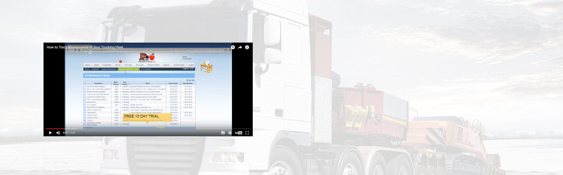 Trucking Company Maintenance Software - Videos