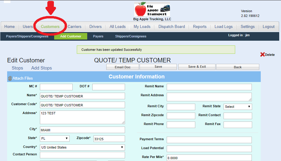 customer · Load Manager